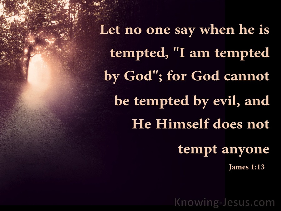 James 1:13 God Cannot Be Tempted By Evil (brown)